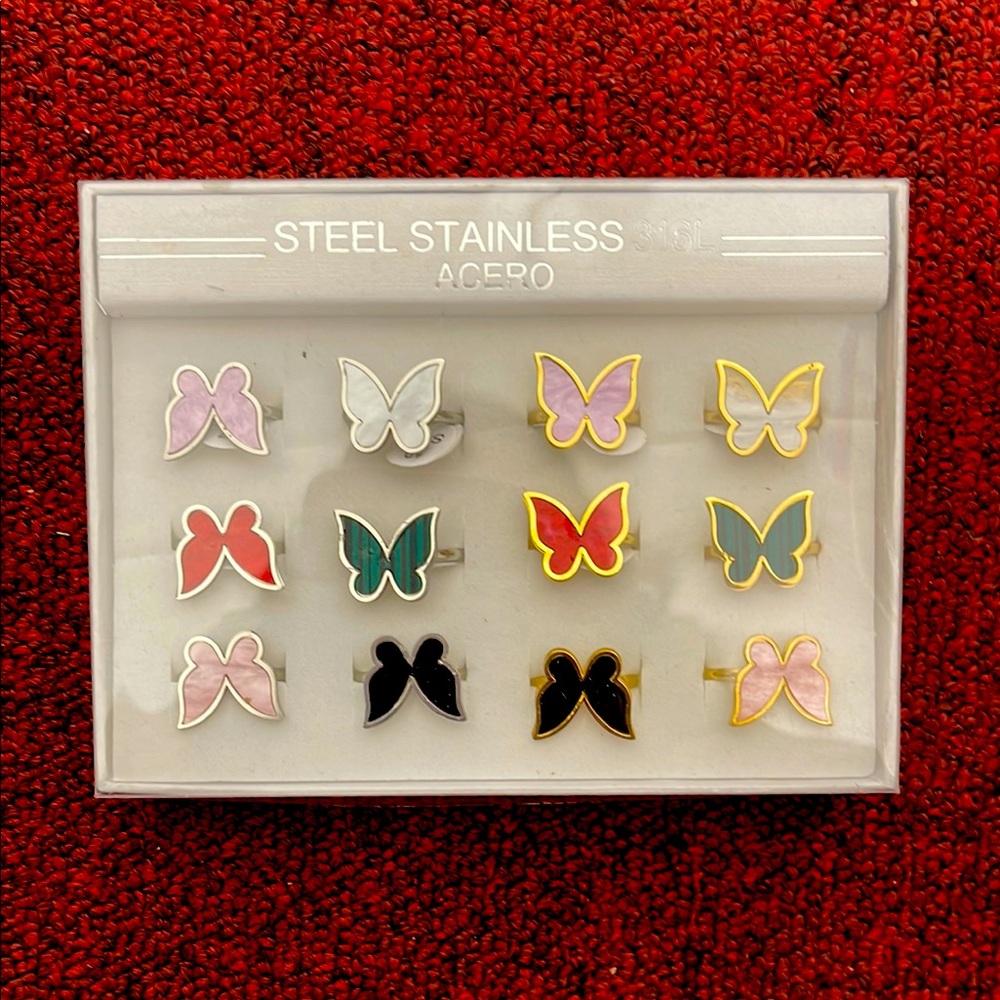 Butterfly Stainless Steel Earrings Set